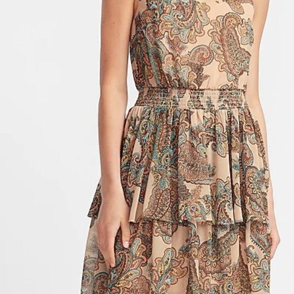 Express Dresses & Skirts - EXPRESS PAISLEY XL FIT AND FLARE DRESS NWT